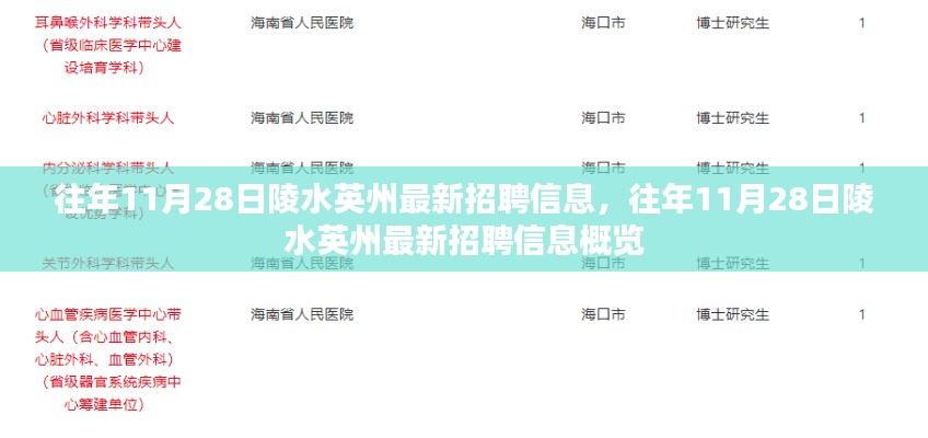 往年11月28日陵水英州最新招聘信息匯總