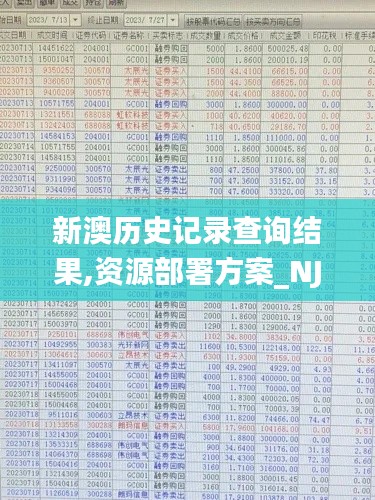 新澳歷史記錄查詢結(jié)果,資源部署方案_NJJ10.963優(yōu)雅版