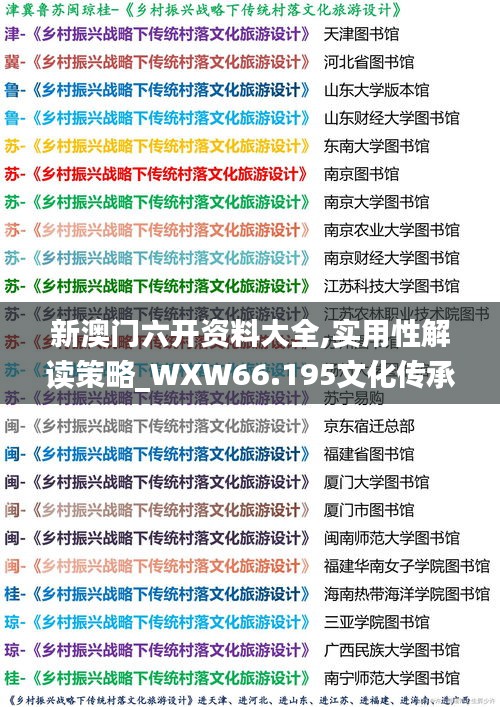 新澳門(mén)六開(kāi)資料大全,實(shí)用性解讀策略_WXW66.195文化傳承版
