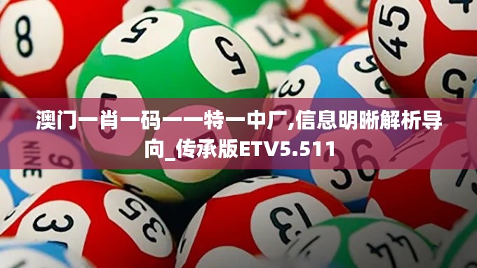 澳門一肖一碼一一特一中廠,信息明晰解析導向_傳承版ETV5.511