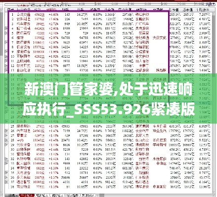 新澳門管家婆,處于迅速響應(yīng)執(zhí)行_SSS53.926緊湊版