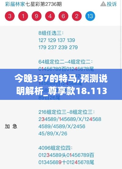 今晚337的特馬,預(yù)測說明解析_尊享款18.113-6