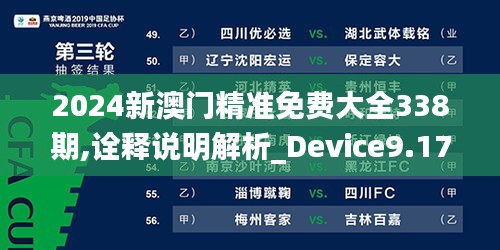 2024新澳門精準(zhǔn)免費(fèi)大全338期,詮釋說明解析_Device9.177-4
