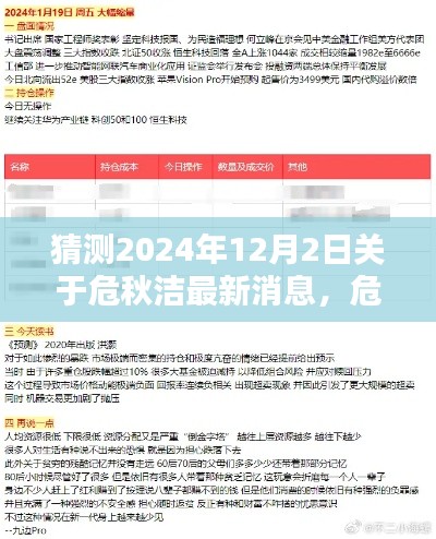 危秋潔最新消息預測指南，揭秘2024年12月2日特輯，適用于初學者與進階用戶關(guān)注焦點