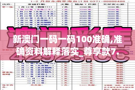新澳門一碼一碼100準(zhǔn)確,準(zhǔn)確資料解釋落實(shí)_尊享款7.679