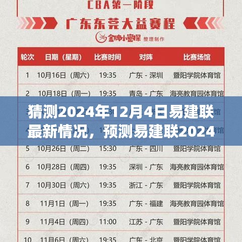 易建聯(lián)未來展望，預(yù)測籃球巨星易建聯(lián)在2024年12月4日的最新動態(tài)及未來展望