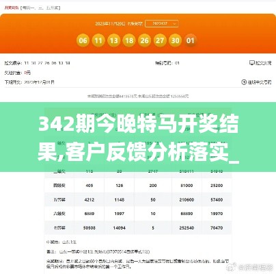342期今晚特馬開獎(jiǎng)結(jié)果,客戶反饋分析落實(shí)_WP版6.718