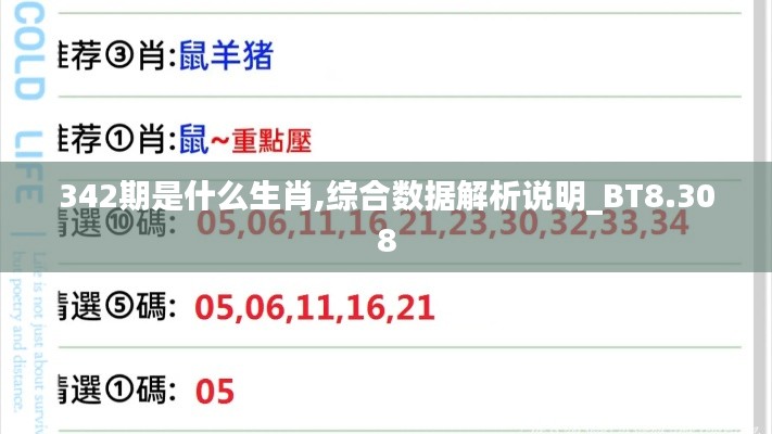 342期是什么生肖,綜合數(shù)據(jù)解析說(shuō)明_BT8.308