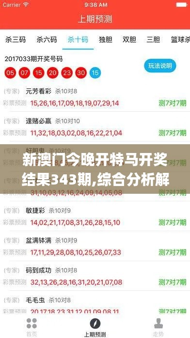 新澳門今晚開特馬開獎結(jié)果343期,綜合分析解釋定義_限量款2.776