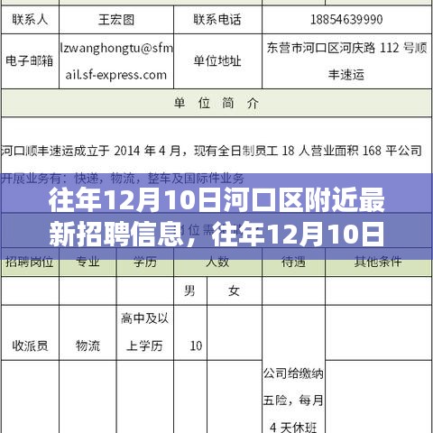 往年12月10日河口區(qū)最新招聘信息概覽及獲取攻略