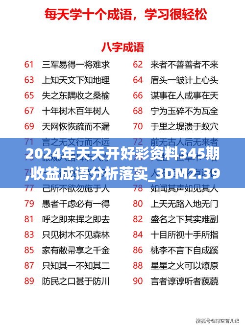 2024年天天開(kāi)好彩資料345期,收益成語(yǔ)分析落實(shí)_3DM2.390