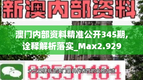 澳門內(nèi)部資料精準(zhǔn)公開345期,詮釋解析落實_Max2.929