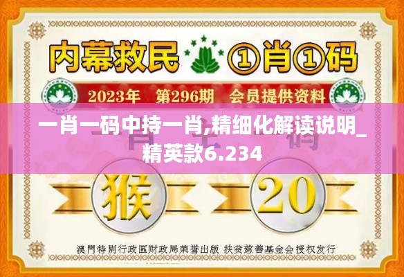 一肖一碼中持一肖,精細化解讀說明_精英款6.234