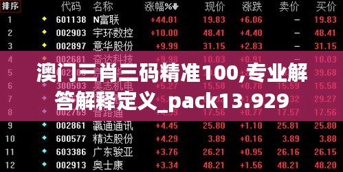 澳門(mén)三肖三碼精準(zhǔn)100,專業(yè)解答解釋定義_pack13.929