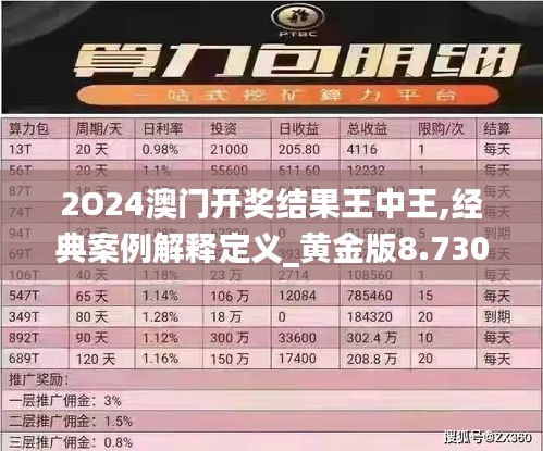 2O24澳門開獎結(jié)果王中王,經(jīng)典案例解釋定義_黃金版8.730