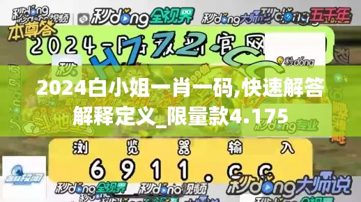 2024白小姐一肖一碼,快速解答解釋定義_限量款4.175