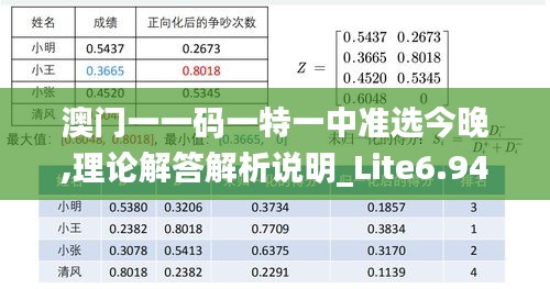 澳門一一碼一特一中準(zhǔn)選今晚,理論解答解析說明_Lite6.943