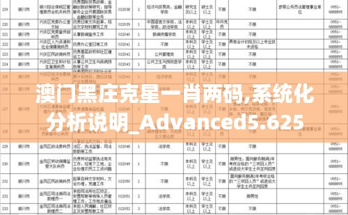 澳門黑莊克星一肖兩碼,系統(tǒng)化分析說明_Advanced5.625