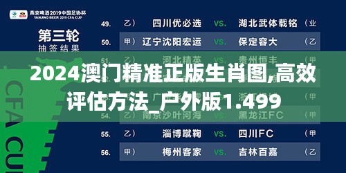 2024澳門精準(zhǔn)正版生肖圖,高效評估方法_戶外版1.499