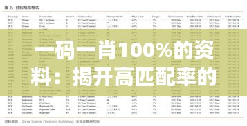 一碼一肖100%的資料：揭開(kāi)高匹配率的神秘面紗