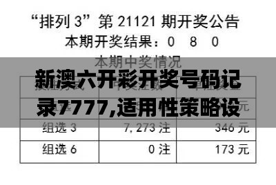 新澳六開彩開獎(jiǎng)號(hào)碼記錄7777,適用性策略設(shè)計(jì)_X9.396