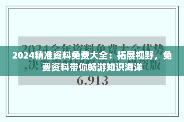 2024精準(zhǔn)資料免費(fèi)大全：拓展視野，免費(fèi)資料帶你暢游知識海洋