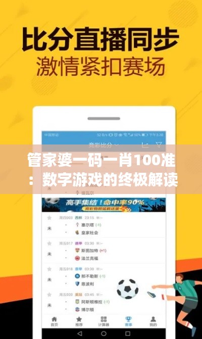 管家婆一碼一肖100準(zhǔn)：數(shù)字游戲的終極解讀