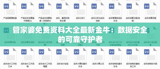 管家婆免費資料大全最新金牛：數(shù)據(jù)安全的可靠守護(hù)者