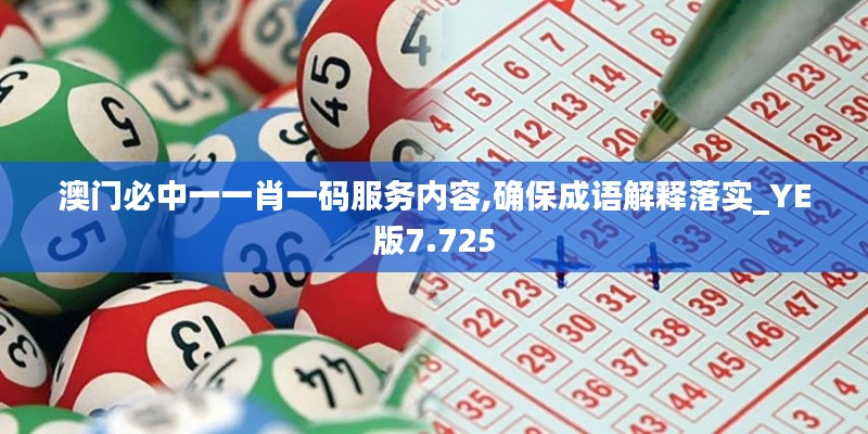 澳門(mén)必中一一肖一碼服務(wù)內(nèi)容,確保成語(yǔ)解釋落實(shí)_YE版7.725