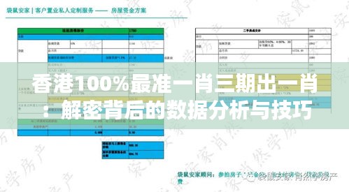 香港100%最準(zhǔn)一肖三期出一肖：解密背后的數(shù)據(jù)分析與技巧