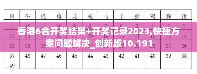 香港6合開獎(jiǎng)結(jié)果+開獎(jiǎng)記錄2023,快捷方案問題解決_創(chuàng)新版10.191