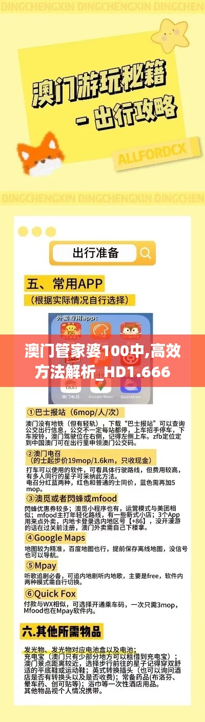 澳門管家婆100中,高效方法解析_HD1.666