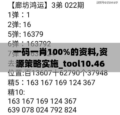 一碼一肖100%的資料,資源策略實(shí)施_tool10.464