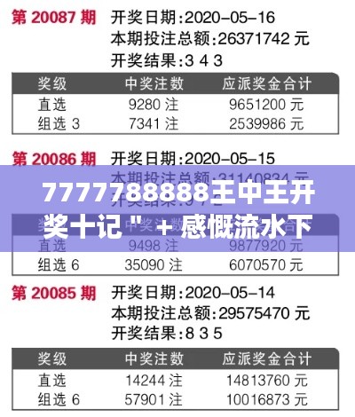 7777788888王中王開獎十記＂ + 感慨流水下的億萬彩民夢想