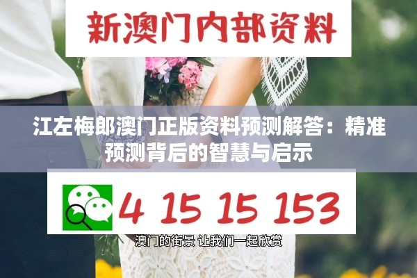 江左梅郎澳門正版資料預(yù)測解答：精準(zhǔn)預(yù)測背后的智慧與啟示