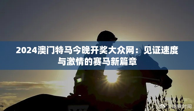 2024澳門特馬今晚開獎大眾網(wǎng)：見證速度與激情的賽馬新篇章