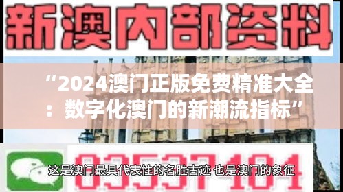 “2024澳門正版免費精準(zhǔn)大全：數(shù)字化澳門的新潮流指標(biāo)”