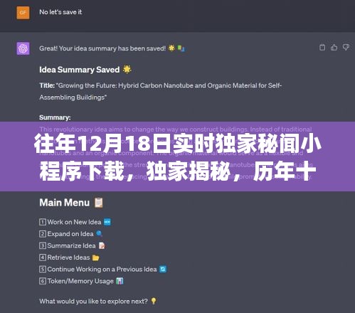 獨家秘聞風云回顧，歷年十二月十八日秘聞小程序下載回顧與實時獨家揭秘