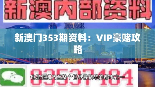 新澳門353期資料：VIP豪賭攻略