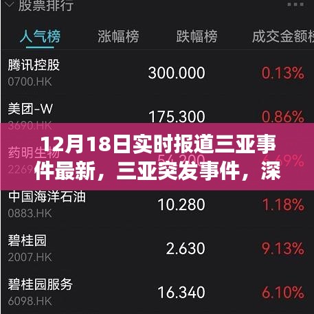 三亞突發(fā)事件最新報道，背景、進展與深度解析