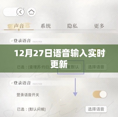 12月27日語(yǔ)音輸入功能實(shí)時(shí)更新，提升用戶體驗(yàn)
