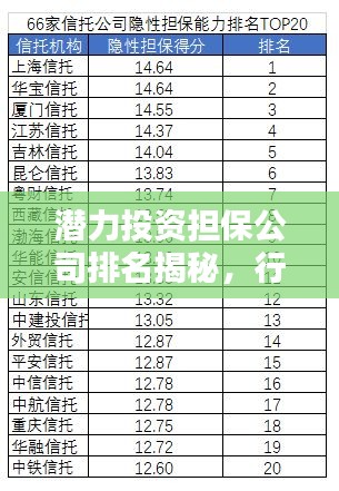 潛力投資擔保公司排名揭秘，行業(yè)影響力大揭秘！