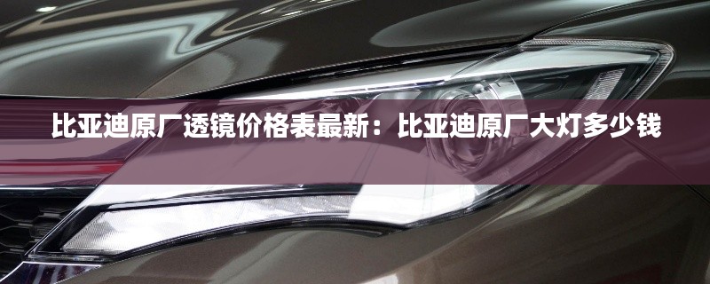 比亞迪原廠透鏡價格表最新：比亞迪原廠大燈多少錢 