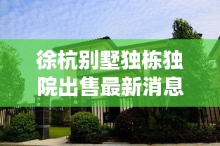 徐杭別墅獨(dú)棟獨(dú)院出售最新消息：徐杭區(qū)在哪里 