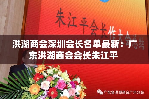 洪湖商會深圳會長名單最新：廣東洪湖商會會長朱江平 