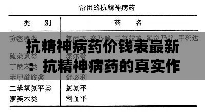 抗精神病藥價錢表最新：抗精神病藥的真實作用原理 