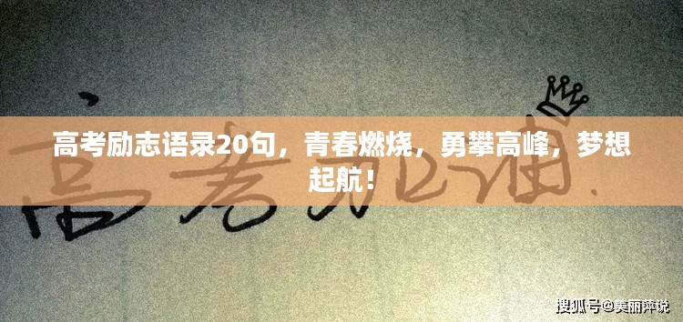 高考勵(lì)志語(yǔ)錄20句，青春燃燒，勇攀高峰，夢(mèng)想起航！