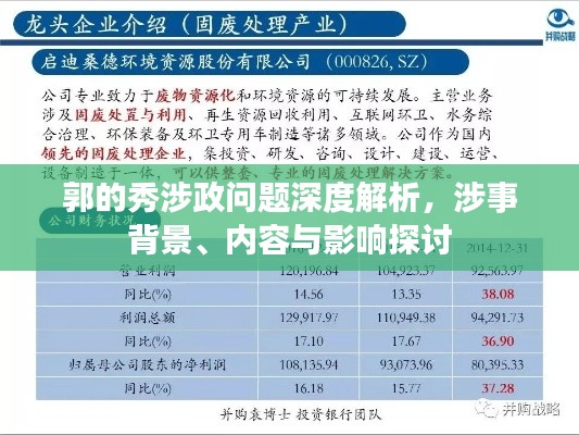 郭的秀涉政問(wèn)題深度解析，涉事背景、內(nèi)容與影響探討