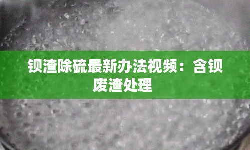 鋇渣除硫最新辦法視頻：含鋇廢渣處理 
