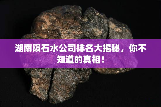 湖南隕石水公司排名大揭秘，你不知道的真相！